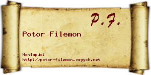 Potor Filemon névjegykártya